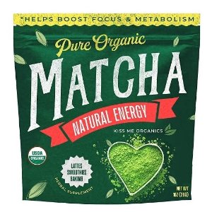 Kiss Me Organics Matcha Green Tea Powder 1 Ounce (28 grams)