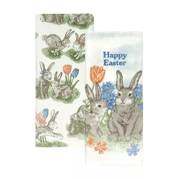 Happy Easter Bunny Kitchen Towel 2-pk.