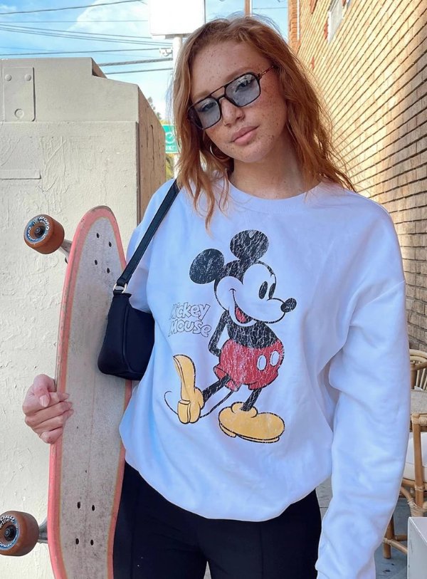 Vintage Mickey Mouse Sweater White