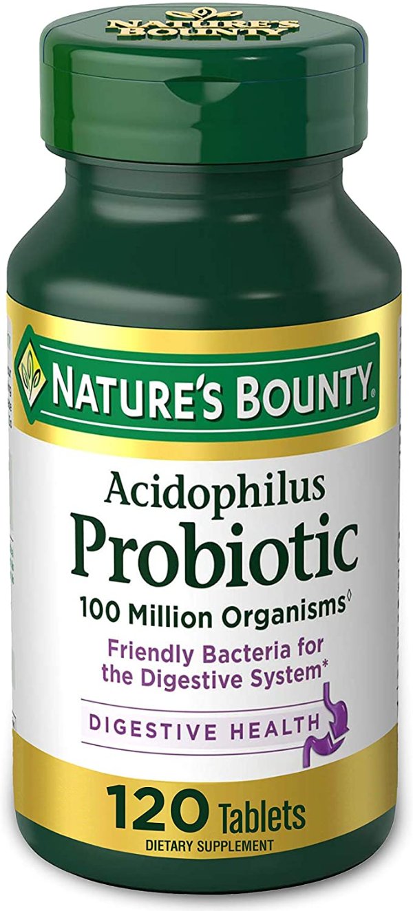 Acidophilus Probiotic by Nature's Bounty, Dietary Supplement, For Digestive Health, 120 Tablets