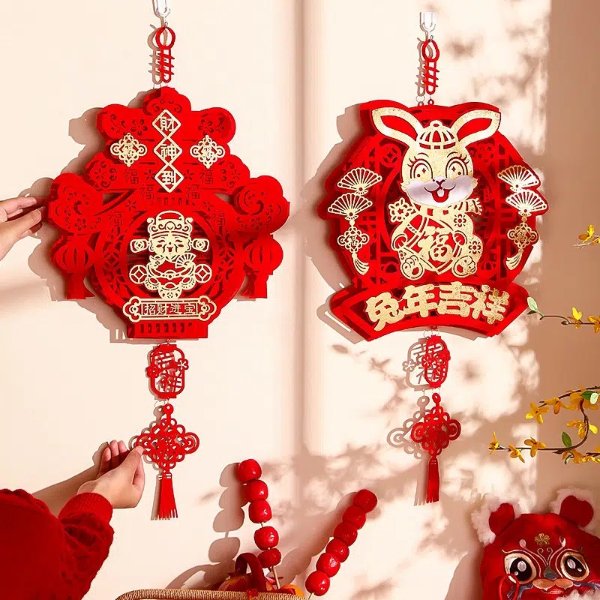 1pc 3d Rabbit Chinese New Year Pendant, Chinese New Year Hanging Ornament, Pendant Ornaments For Spring Festival | Shop On Temu And Start Saving | Temu