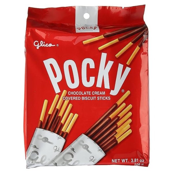 Pocky, Chocolate Cream Covered Biscuit Sticks (9 Individual Bags), 4.13 oz