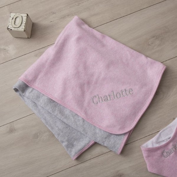 Personalized Pink Marl Blanket