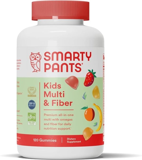 SmartyPants 儿童多种维生素+纤维补充软糖120粒