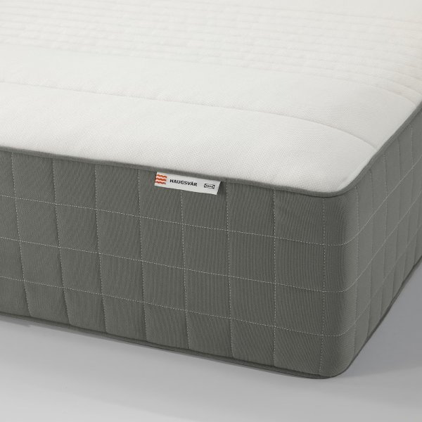 HAUGSVAR Hybrid mattress, medium firm, dark gray, Full - IKEA