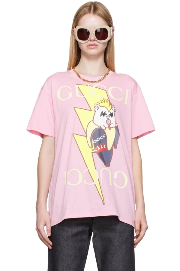 Pink Lightning Bolt Bananya T-Shirt