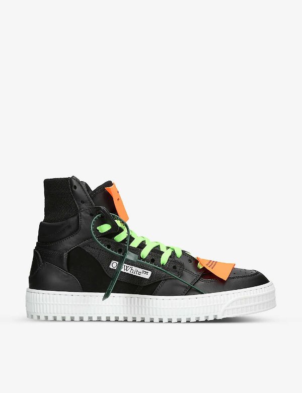 OFF-WHITE C/O VIRGIL ABLOH Off-Court 3.0 leather and canvas high-top trainers