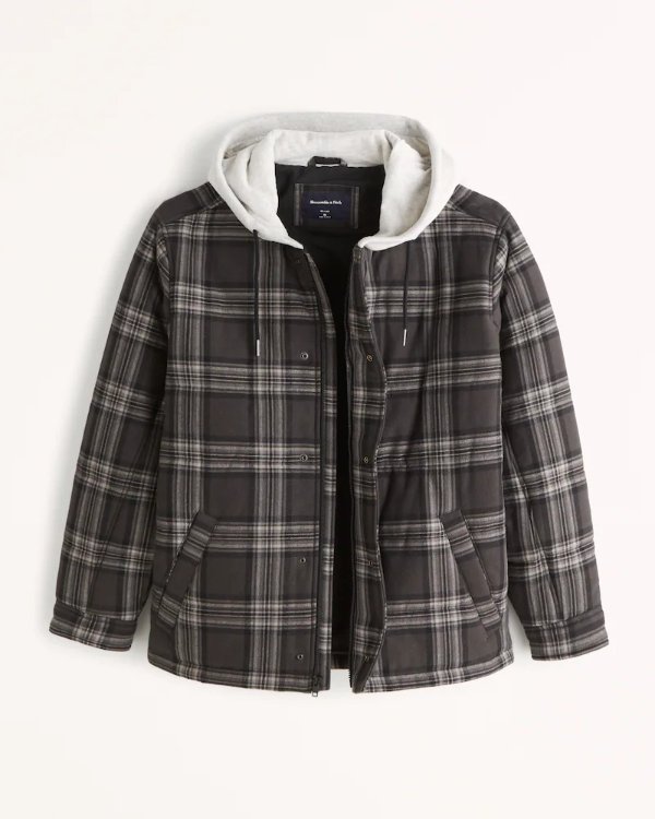 Men's Hooded Flannel Jacket | Men's Clearance | Abercrombie.com