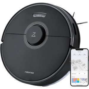 RoborockQ7 Max Robot Vacuum and Mop Cleaner, 4200Pa Strong Suction, Lidar Navigation, Multi-Level Mapping, No-Go&No-Mop Zones, 180mins Runtime, Works with Alexa, Perfect for Pet Hair(Black)
