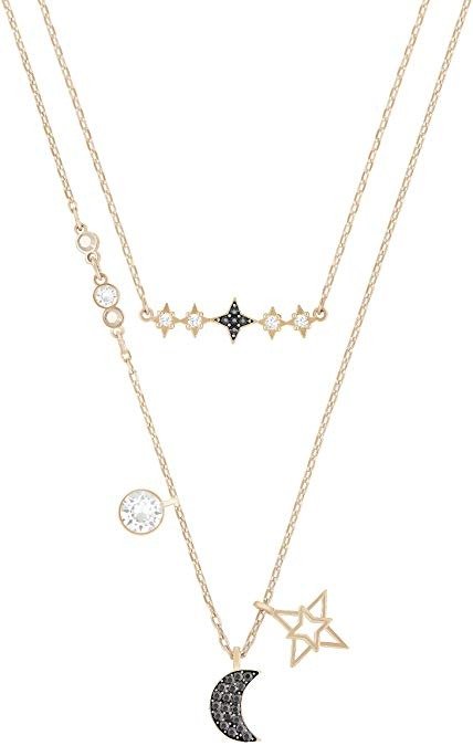 Women's Symbolic Moon Necklace Set, Multi-colored, Mixed metal finish