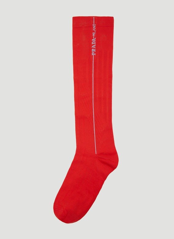 Mid-Calf Logo Socks in Red