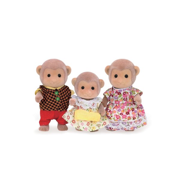 Mango Monkey Family, Set of 3 Collectible Doll Figures