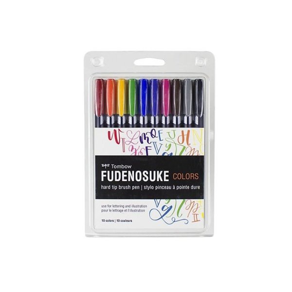 Fudenosuke Color Brush Pen Set, 10-Pack