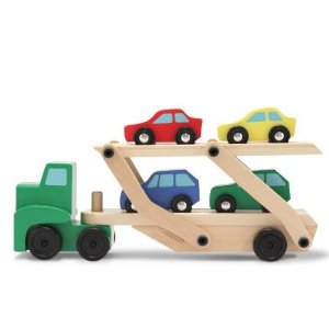 Melissa & Doug Car Carrier Truck & Cars Wooden Set @ Amazon