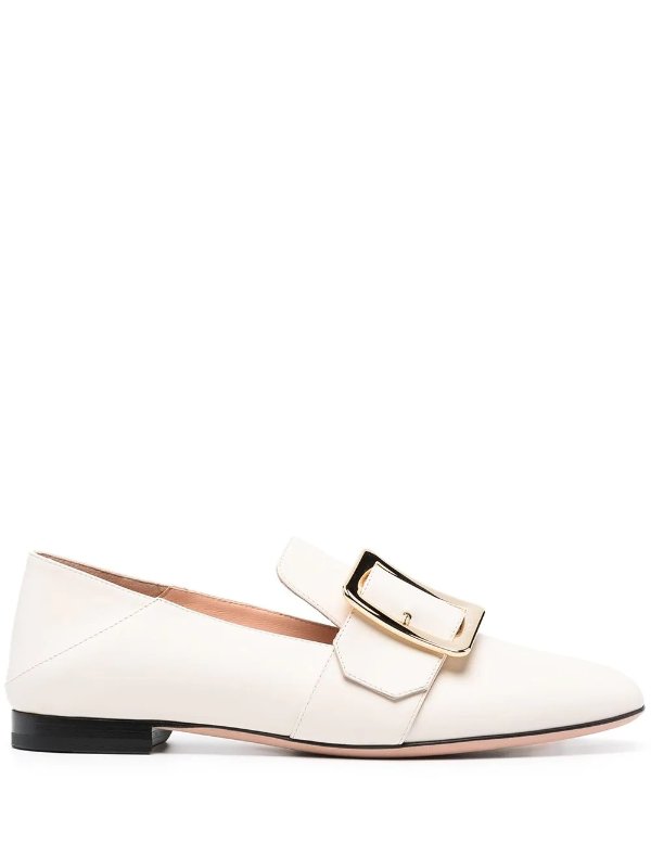 Janelle leather buckle loafers