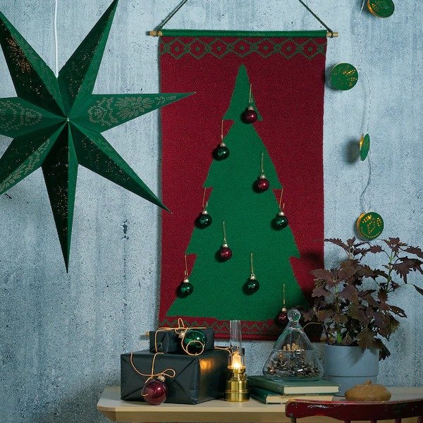 VINTER 2020 Wall decoration - knitted red/green - IKEA