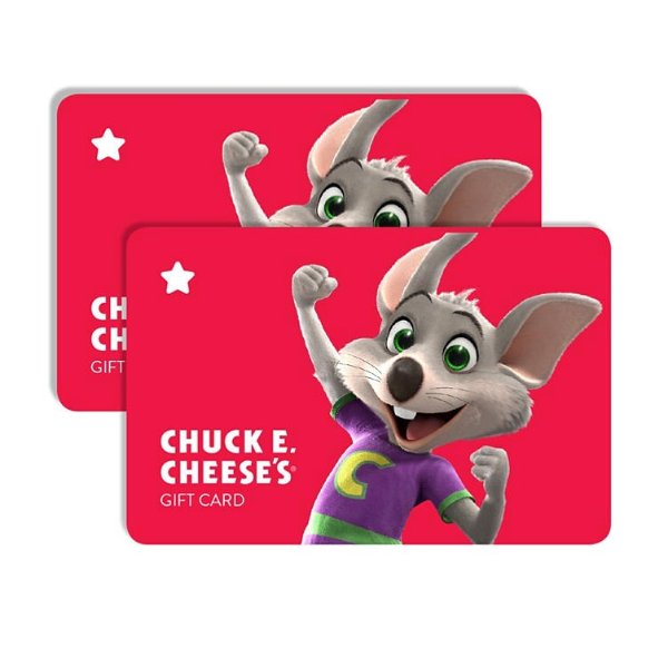 Chuck E Cheese 2张$25礼卡