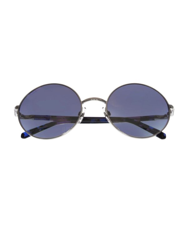 Shiny Palladium & Blue Round Sunglasses SK0139-5416X