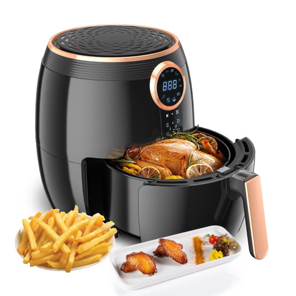 Air Fryer 5.2Qt 8 IN 1 Oil-less Air Fryer Oven with Touchscreen RA40 Black