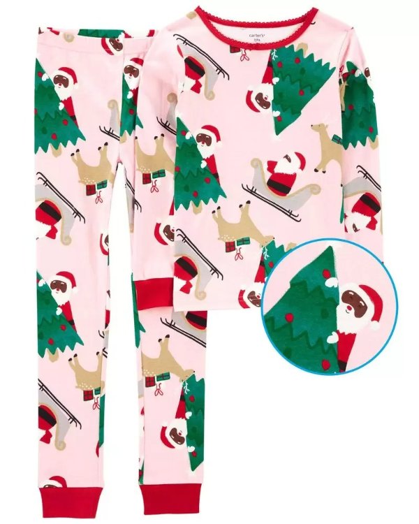 2-Piece Santa 100% Snug Fit Cotton PJs