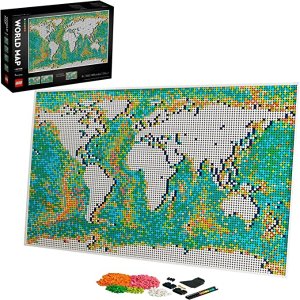 LegoArt World Map 31203 Building Toy; Meaningful, Collectible Wall Art for DIY and Map Enthusiasts; New 2021 (11,695 Pieces)
