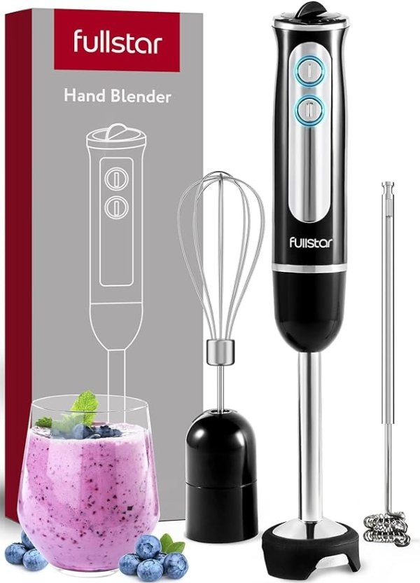 Immersion Blender, Hand Blender Electric, 3-in-1 Immersion Blender Handheld, 9-Speed, 500W Handheld Blender - Hand Blenders Immersion, Hand Mixer Electric Blenders for Kitchen, Smoothie Blender