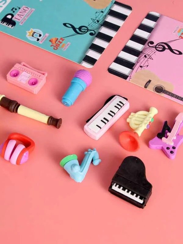 5pcs Musical Instrument Shaped Random Eraser