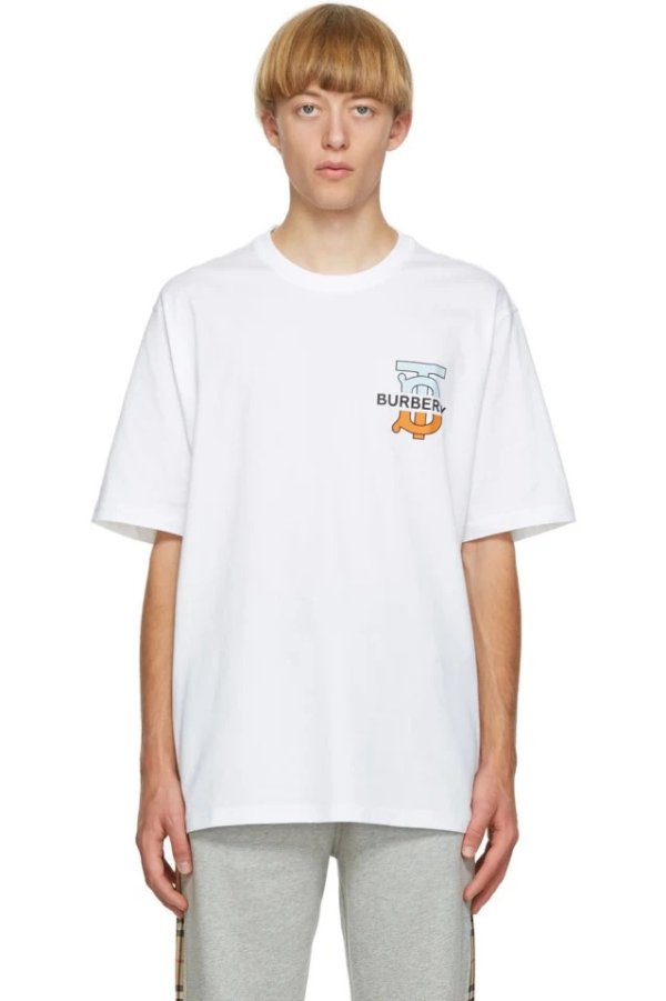 White Monogram Ganther T-Shirt