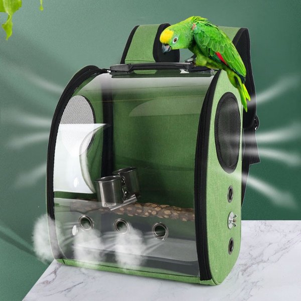 38.65US $ 40% OFF|Backpack for Birds Breathable Lightweight Outdoor Travel Pet Parakeet Hard Side Belt Bracket with Food Cup Birds Products| | - AliExpress