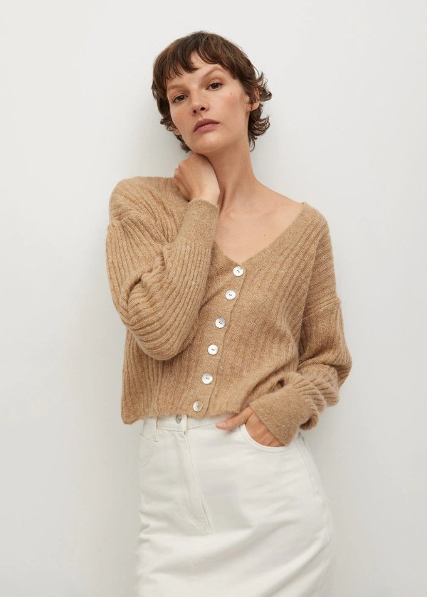 Ribbed knit cardigan - Women | OUTLET USA