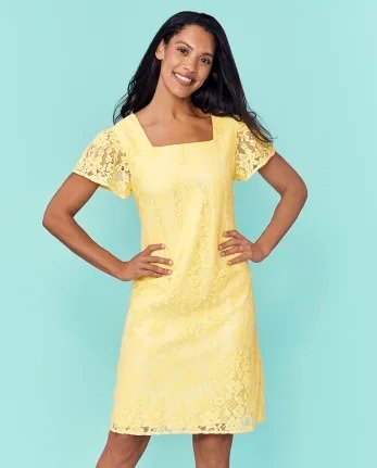 Womens Mommy And Me Sleeveless Lace Shift Dress | The Children's Place - SUN VALLEY