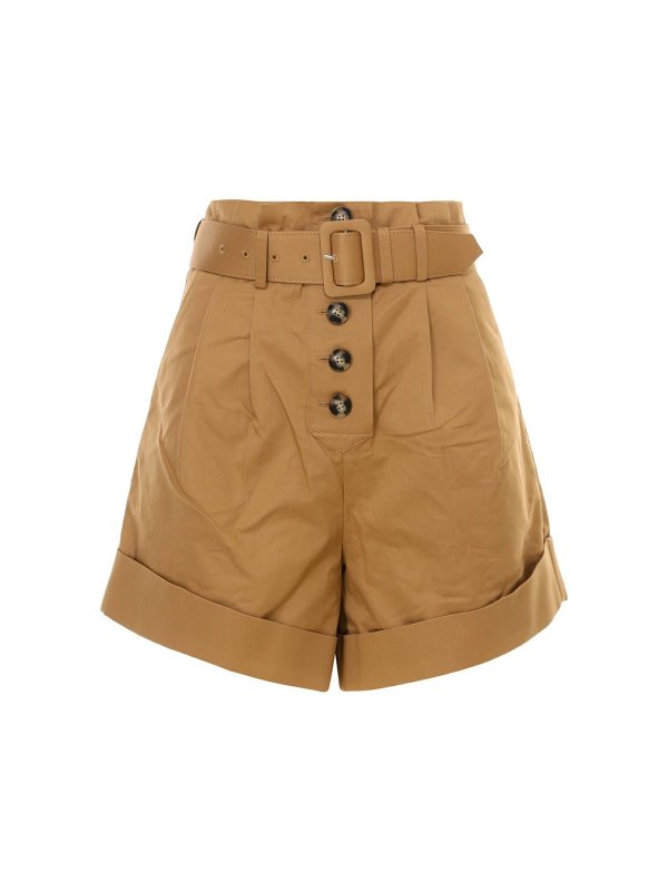Belted Turn Up Shorts - Cettire