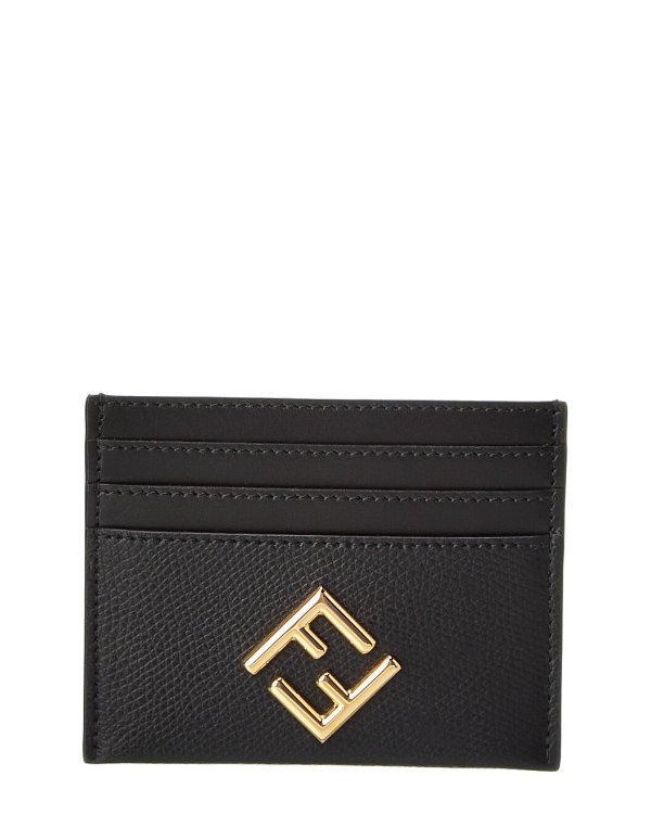 FF Diamonds Leather Card Holder / Gilt