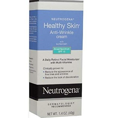 Neutrogena Healthy Skin Anti Wrinkle Retinol & Vitamin E Face & Neck Cream Moisturizer with SPF 15 Sunscreen, Oil-Free - Retinol, Green Tea, Glycerin, Vitamin E, Vitamin A & Vitamin B5, 1.4 oz