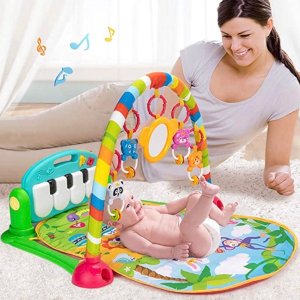 UNIH 0-12个月宝宝玩具毯，带脚踏钢琴