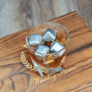 YAWALL Whiskey Stones 8 PCS Metal Ice Cubes Stainless Steel Ice