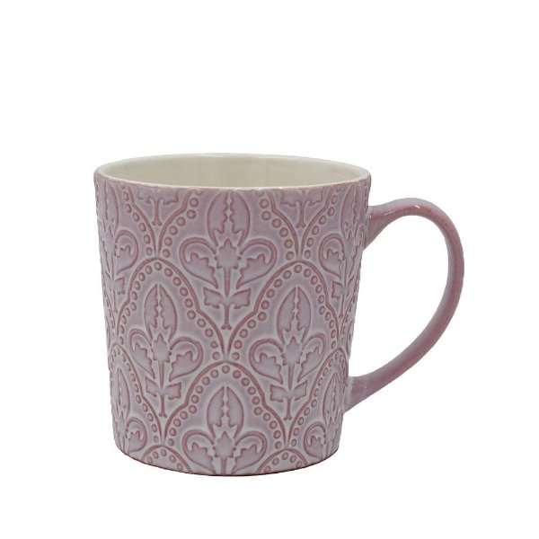 Embossed Pink Coffee Mug