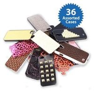36-Pack: Assorted Protective Apple iPhone 5/5S Cell or Samsung Galaxy S4 Phone Cases