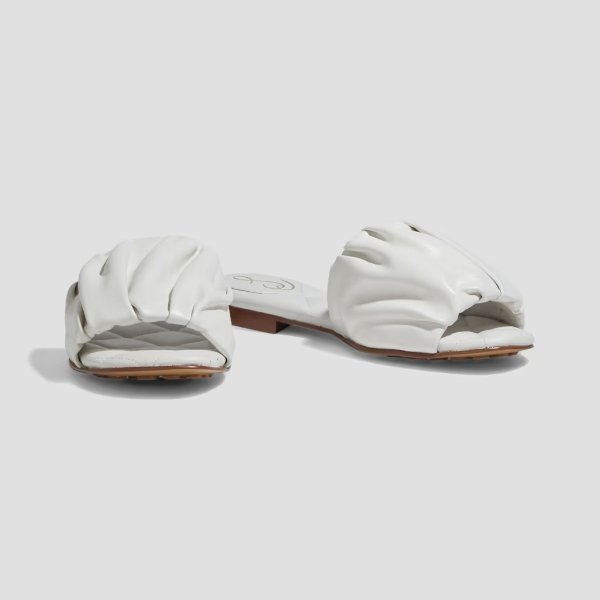 Briar logo-appliqued quilted gathered leather sandals