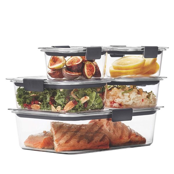 Rubbermaid Brilliance Leak-Proof Food Storage Containers with Airtight Lids, Set of 5