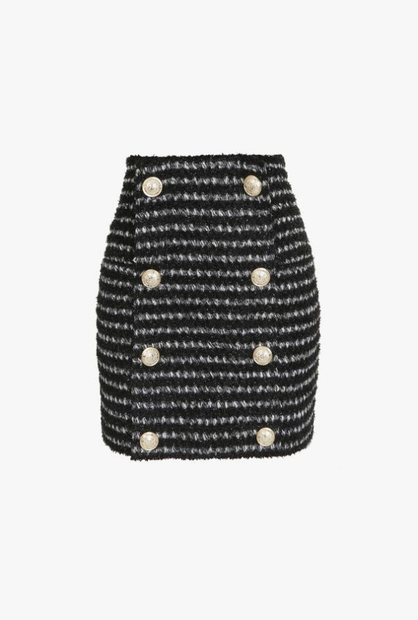 Tweed Fall Front Mini Skirt for Women - Balmain.com