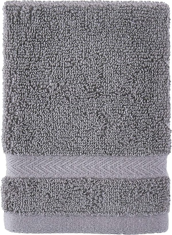 Modern American Solid Wash Cloth, 13 X 13 Inches, 100% Cotton 574 GSM (Grey Violet)