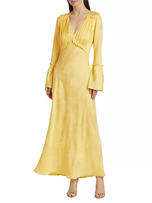Kalona Silk-Blend Jacquard Maxi Dress