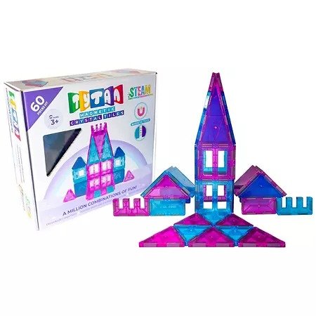 Tytan Magnetic Crystal Learning Tiles - STEM Certified Building Block Kit for Kids Fun, Creative, Educational - 60 pcs - Sam's Club