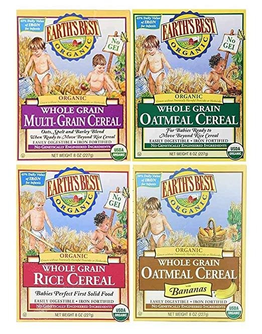 Organic Baby Cereal Bundle: Variety Pack of 4 Different Flavors (4 boxes total)