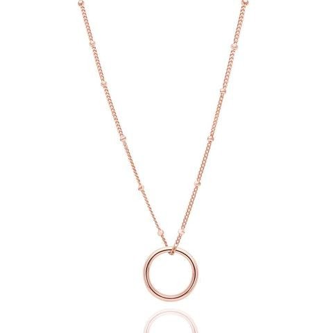 Basic Halo Pendant Necklace in Rose Gold