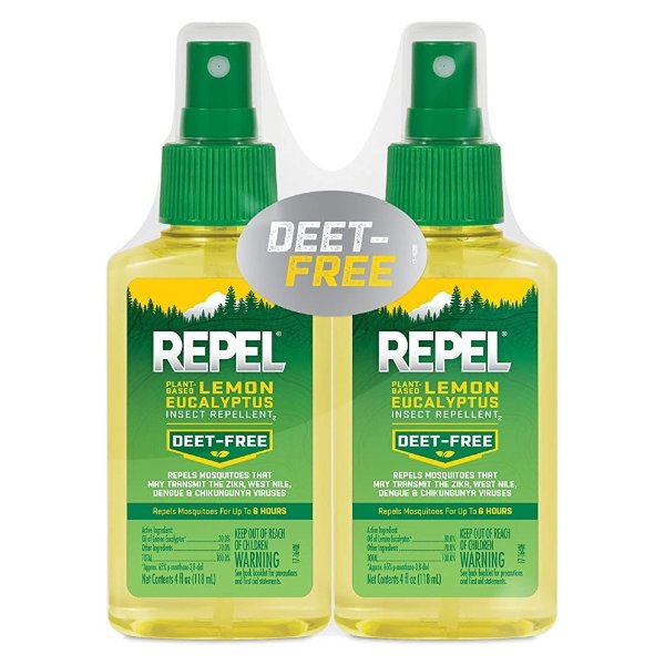 Plant-Based Lemon Eucalyptus Insectlent Pump Spray, DEET-Free, 4-Ounce, Pack of 2