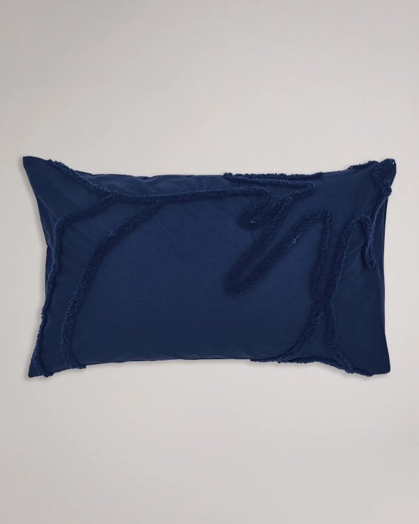 深蓝色木兰花枕套