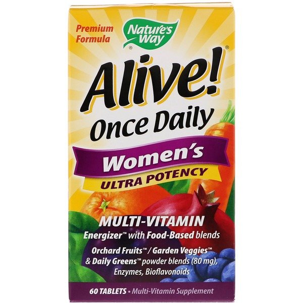 , Alive! Once Daily Women's Ultra Potency Multi-Vitamin, 60 Tablets