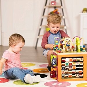 Battat – Wooden Activity Cube – Discover Farm Animals Activity Center for Kids 1 year +